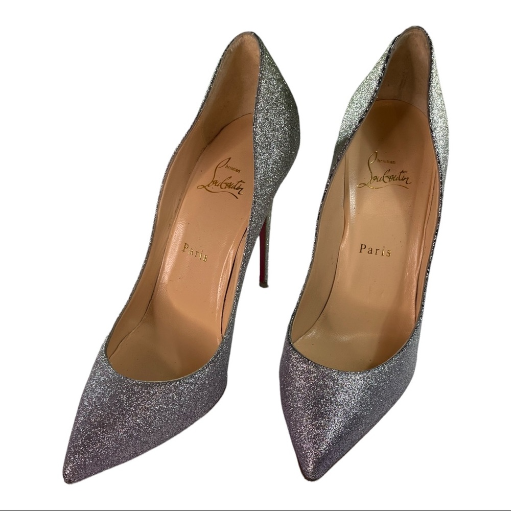 Silver glitter ombré Christian Louboutin size 40